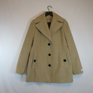 Calvin Klein Beige Tan Single Breasted Button Up Pea Coat
